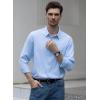 imageBeninos Mens Dress Shirts Solid Long Sleeve Texture Formal Shirt Business Casual Button Down ShirtsLight Blue