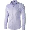 imageBeninos Mens Dress Shirts Solid Long Sleeve Texture Formal Shirt Business Casual Button Down ShirtsPurple No Texture