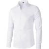 imageBeninos Mens Dress Shirts Solid Long Sleeve Texture Formal Shirt Business Casual Button Down ShirtsWhite No Texture