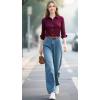 imageBeninos Womens Dress Shirts Long Sleeve Button Down Shirt Work WearBurgundy
