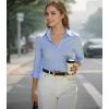 imageBeninos Womens Dress Shirts Long Sleeve Button Down Shirt Work WearLight Blue