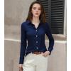 imageBeninos Womens Dress Shirts Long Sleeve Button Down Shirt Work WearNavy