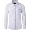 imageBeninos Mens Casual Long Sleeve Stretch Dress Shirt WrinkleFree Slim Fit Button Down ShirtsWhite