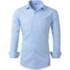 imageBeninos Mens Dress Shirts Solid Long Sleeve Texture Formal Shirt Business Casual Button Down ShirtsLight Blue