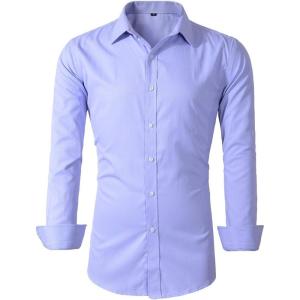 imageBeninos Mens Dress Shirts Solid Long Sleeve Texture Formal Shirt Business Casual Button Down ShirtsPurple