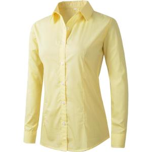 imageBeninos Womens Dress Shirts Long Sleeve Button Down Shirt Work WearYellow