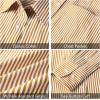 imageBeninos Striped Button Down Shirts for Women Dress Shirts Long Sleeve Casual Collared Office Work Shirt with PocketBrown
