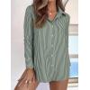 imageBeninos Striped Button Down Shirts for Women Dress Shirts Long Sleeve Casual Collared Office Work Shirt with PocketGreen