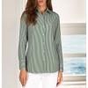 imageBeninos Striped Button Down Shirts for Women Dress Shirts Long Sleeve Casual Collared Office Work Shirt with PocketGreen