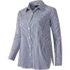 imageBeninos Striped Button Down Shirts for Women Dress Shirts Long Sleeve Casual Collared Office Work Shirt with PocketNavy