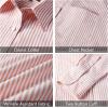 imageBeninos Striped Button Down Shirts for Women Dress Shirts Long Sleeve Casual Collared Office Work Shirt with PocketPink