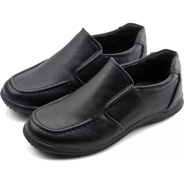 JABASIC Boys School Uniform Dress Shoes Slipon ToddlerLittle KidBig KidBlackBlack