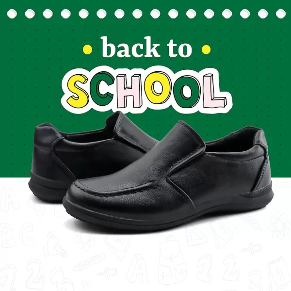 JABASIC Boys School Uniform Dress Shoes Slipon ToddlerLittle KidBig KidBlackBlack