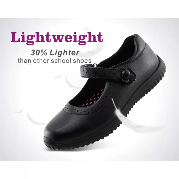 JABASIC Girls Mary Jane School Uniform ShoesBlack
