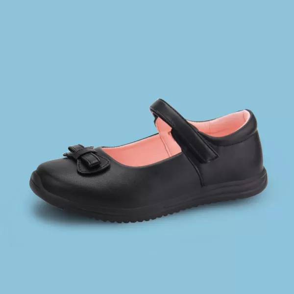 JABASIC Girls School Shoes Kids Dress Mary Jane FlatsBlack