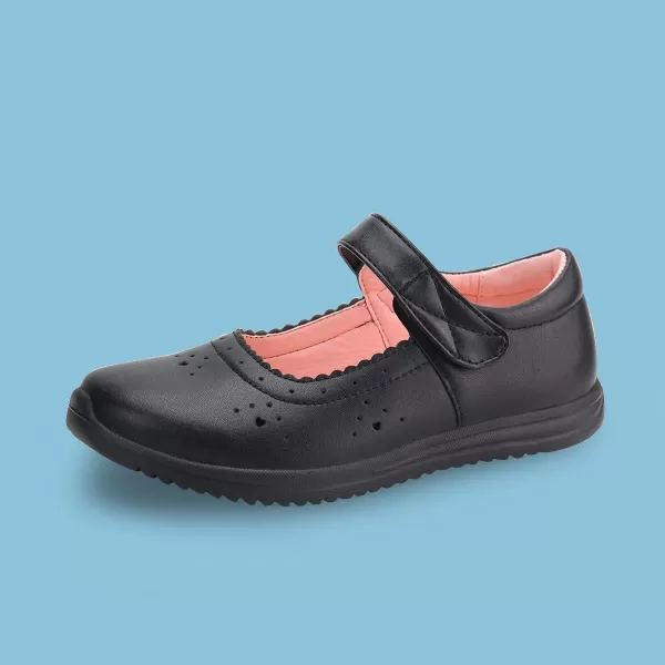 JABASIC Girls School Shoes Kids Dress Mary Jane FlatsBlack1