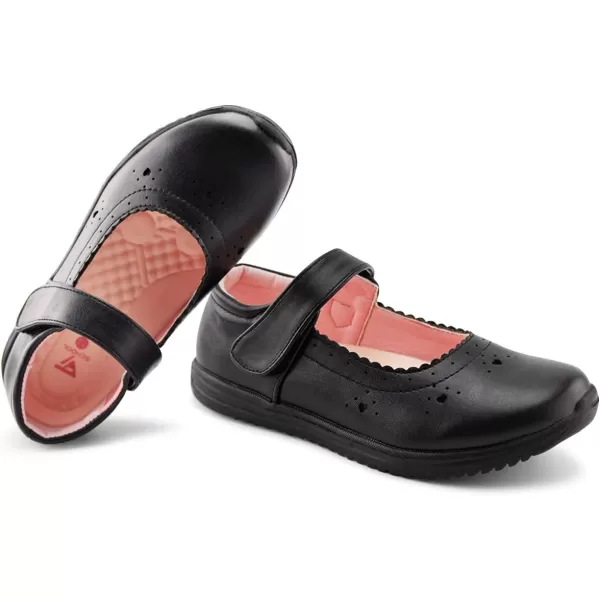 JABASIC Girls School Shoes Kids Dress Mary Jane FlatsBlack1