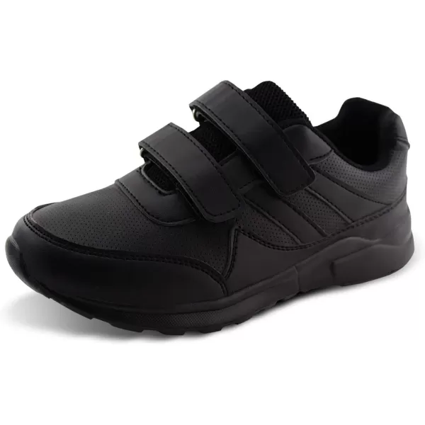 JABASIC Kids BlackWhite Hook and Loop School Uniform SneakerBlack