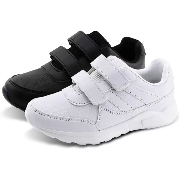 JABASIC Kids BlackWhite Hook and Loop School Uniform SneakerBlack