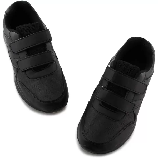 JABASIC Kids BlackWhite Hook and Loop School Uniform SneakerBlack