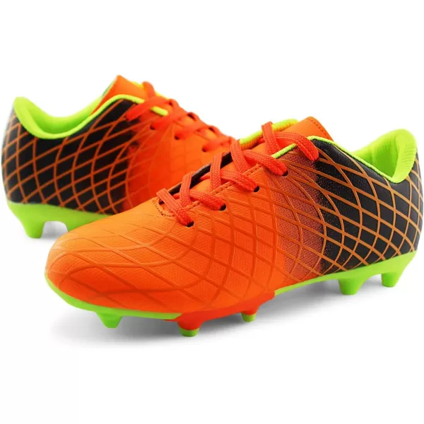 JABASIC Kids Outdoor Soccer Cleats Athletic Firm Ground Football ShoesOrange