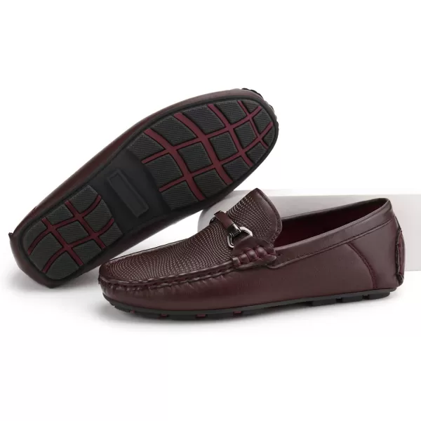 JABASIC Kids Penny Loafer Casual SlipOn Moccasin Flats Boys Dress ShoesBurgundy