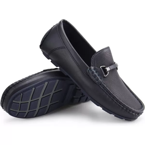 JABASIC Kids Penny Loafer Casual SlipOn Moccasin Flats Boys Dress ShoesNavy