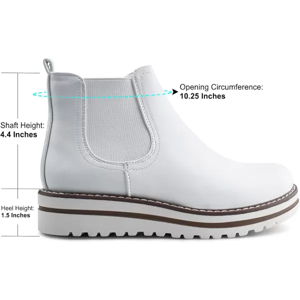 JABASIC Womens Chelsea Elastic Ankle Boots Waterproof Flat Boots 9WhiteJABASIC Womens Chelsea Elastic Ankle Boots Waterproof Flat Boots 9White