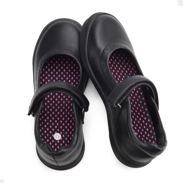 JABASIC Girls Mary Jane Flats School Uniform Dress ShoesBlack