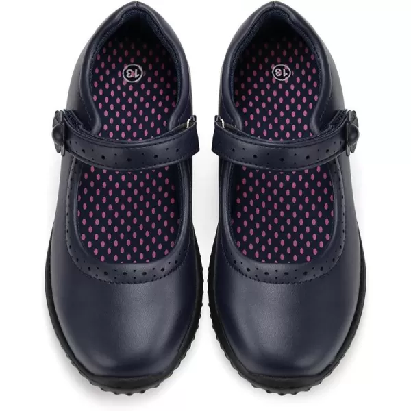 JABASIC Girls Mary Jane School Uniform ShoesNavy