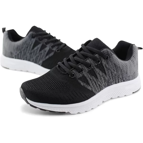 JABASIC Women Casual Breathable Running Sneakers Lightweight Tennis ShoesBlack