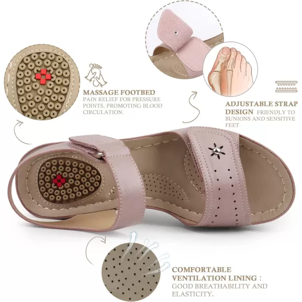 JABASIC Women Comfortable Sandals Orthotic Walking Sandals Orthopedic Arch Support SandalsTaro Purple