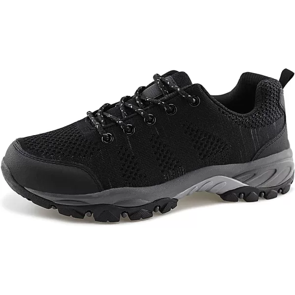 JABASIC Women Hiking Shoes Breathable Mesh Athletic Outdoor SneakersBlackGrey