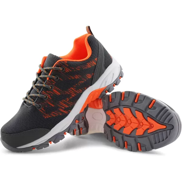 JABASIC Women Hiking Shoes Breathable Mesh Athletic Outdoor SneakersGreyOrange