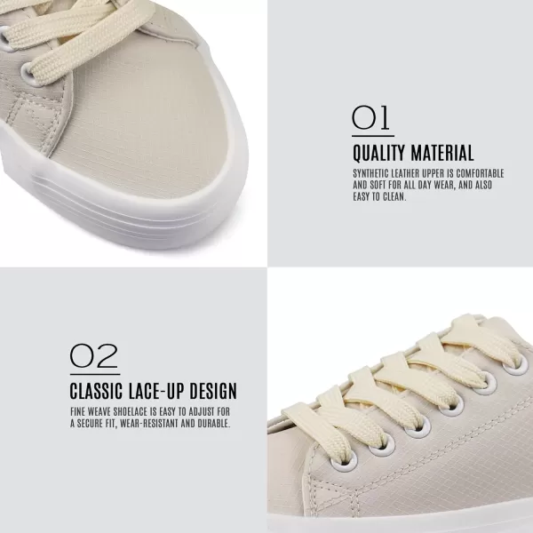 JABASIC Women Lace Up Platform Sneakers Comfortable Casual Fashion Sneaker Walking ShoesBeige