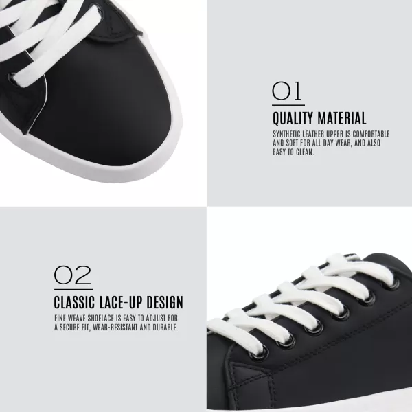 JABASIC Women Lace Up Platform Sneakers Comfortable Casual Fashion Sneaker Walking ShoesBlack