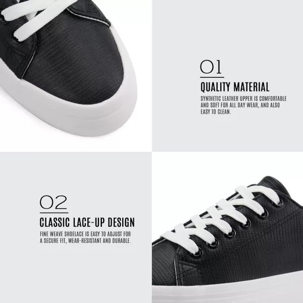 JABASIC Women Lace Up Platform Sneakers Comfortable Casual Fashion Sneaker Walking ShoesBlackWhite