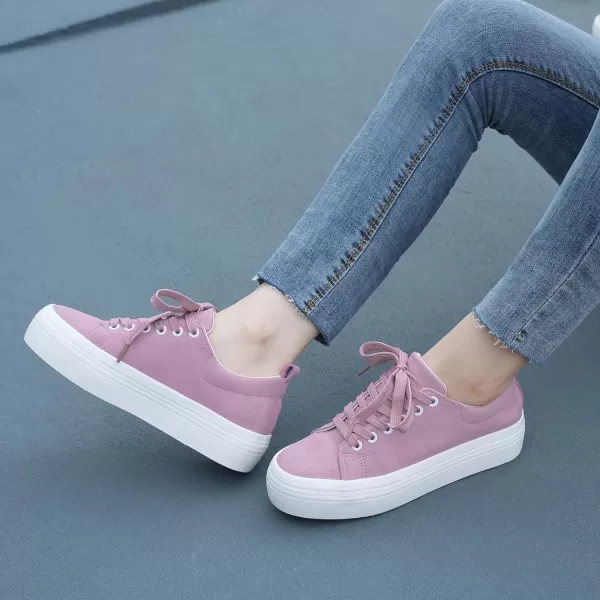 JABASIC Women Lace Up Platform Sneakers Comfortable Casual Fashion Sneaker Walking ShoesLt Purple