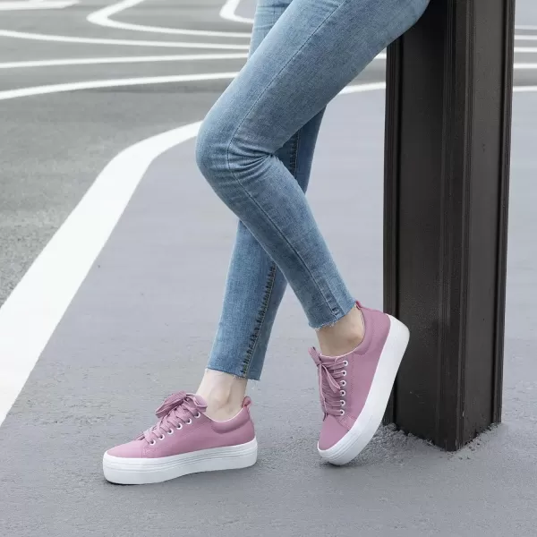 JABASIC Women Lace Up Platform Sneakers Comfortable Casual Fashion Sneaker Walking ShoesPurple