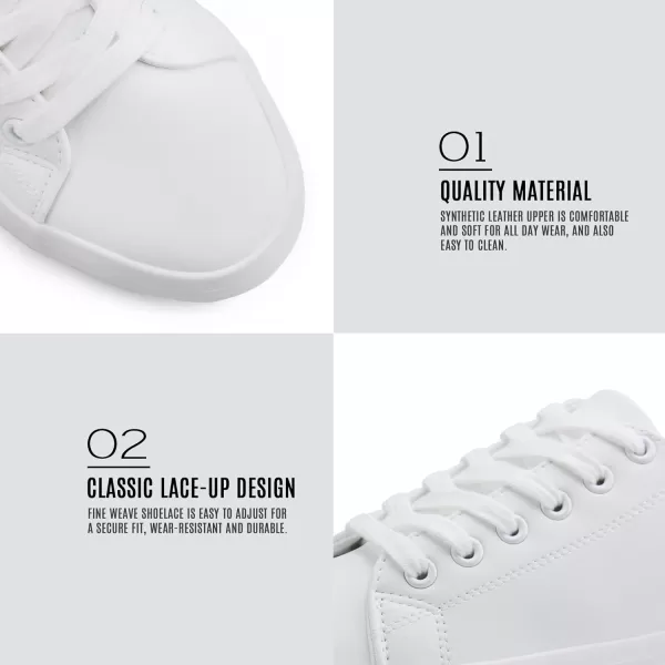 JABASIC Women Lace Up Platform Sneakers Comfortable Casual Fashion Sneaker Walking ShoesWhite