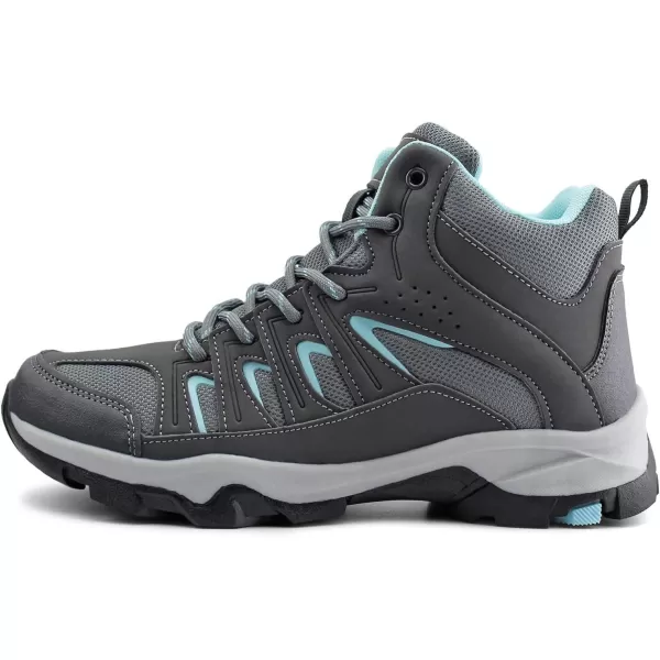 JABASIC Womens Mid Hiking Boots Lightweight Outdoor Trekking ShoesGreyBlue