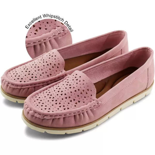 JABASIC Womens Penny Loafers Breathable Slip on Flat Shoes MoccasinsPink