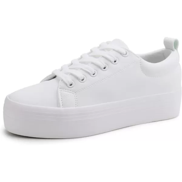 JABASIC Women Lace Up Platform Sneakers Comfortable Casual Fashion Sneaker Walking ShoesWhite