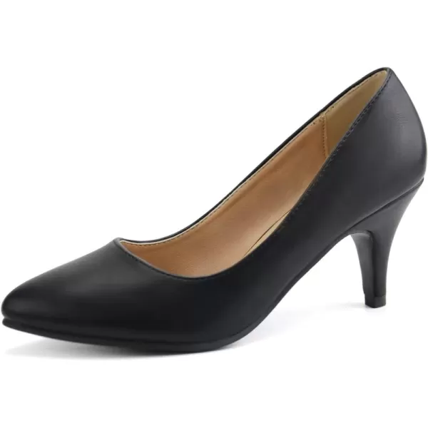 JABASIC Women Low Heel Dress Pump Shoes Pointed Toe Office ShoesBlack