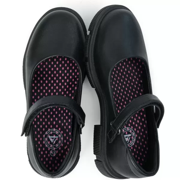 JABASIC Girls School Uniform Shoes Comfortable Mary Jane FlatsBlack