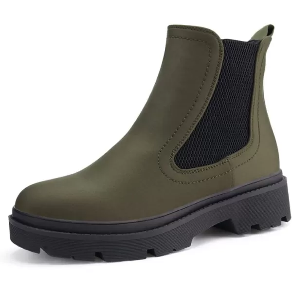 JABASIC Women Chelsea Boots Low Heel Elastic Ankle Boots 10Army GreenArmy Green