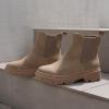 imageJABASIC Women Chelsea Boots Low Heel Elastic Ankle Boots 10Army GreenTaupe