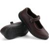 imageJABASIC Girls Mary Jane School Uniform ShoesBrown Pu