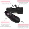 imageJABASIC Girls School Uniform Dress Shoes TStrap Mary Jane FlatsBlack Pu