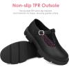 imageJABASIC Girls School Uniform Dress Shoes TStrap Mary Jane FlatsBlack Pu